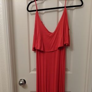 Saving Grace Coral maxi dress size small